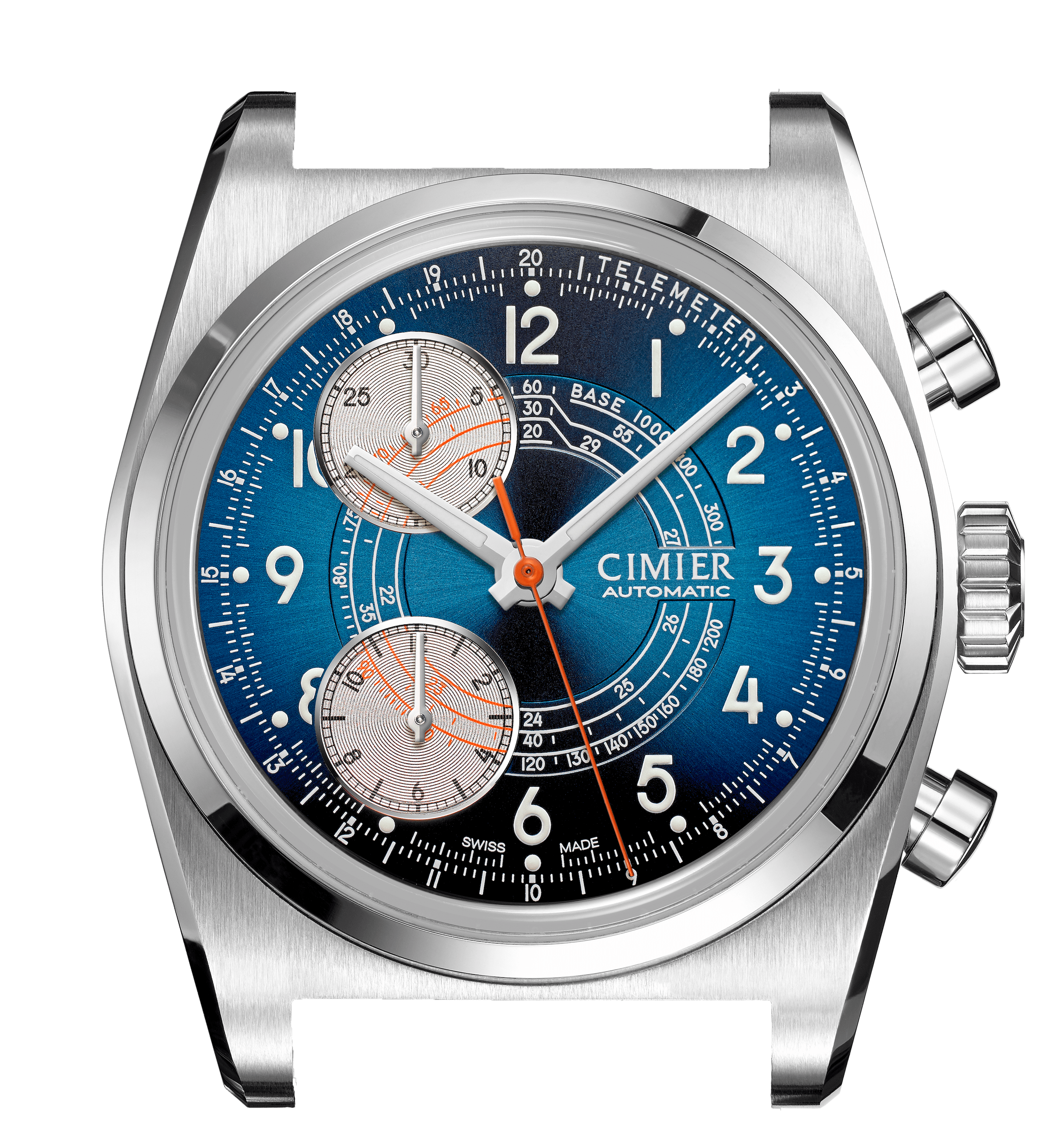 Cimier 711 Heritage Chronograph wristwatch with blue dial and leather strap