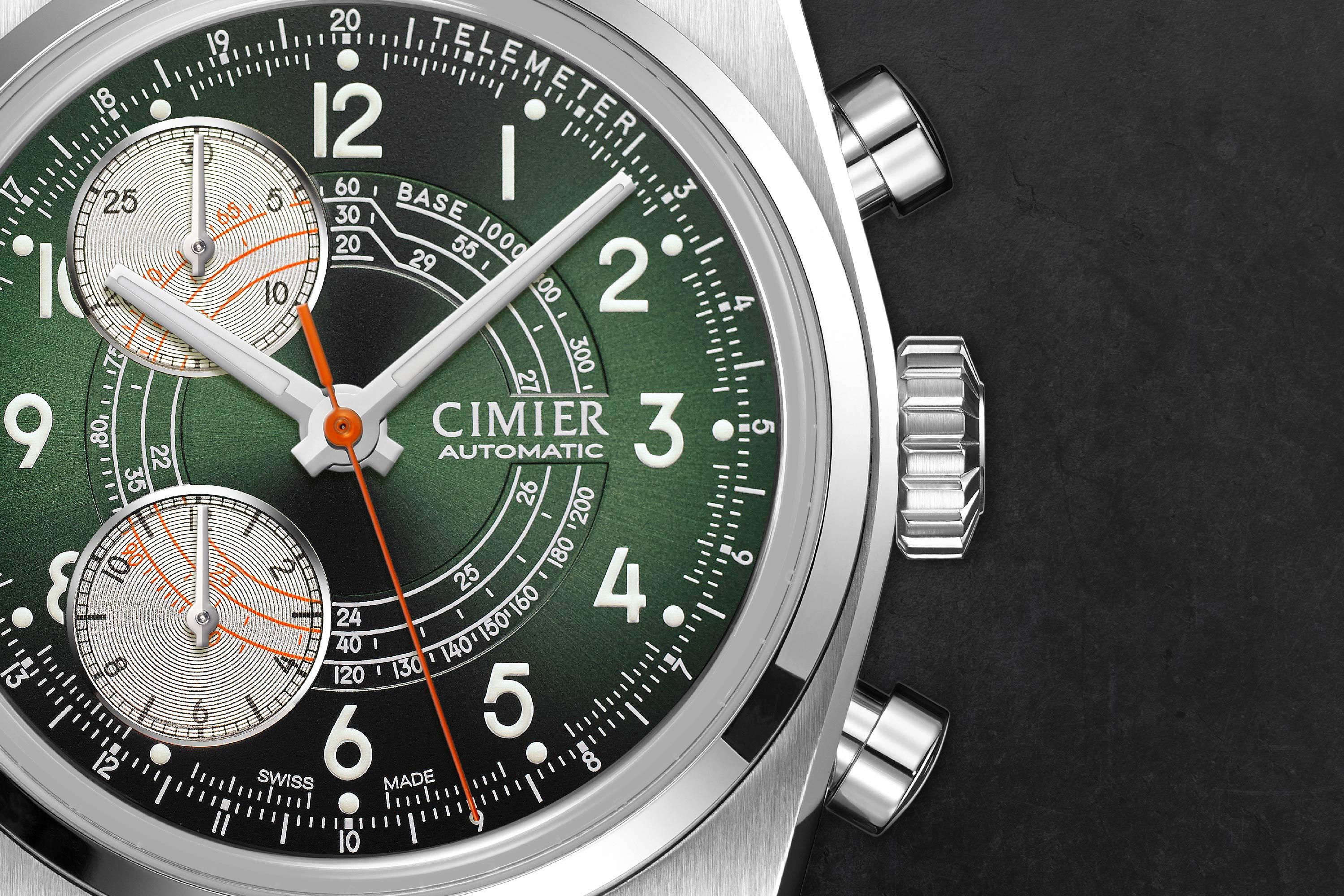 Cimier wristwatch with green dial